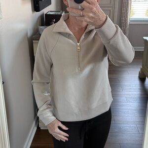 Cable & Gauge Cream Three Quarter Zip Pullover